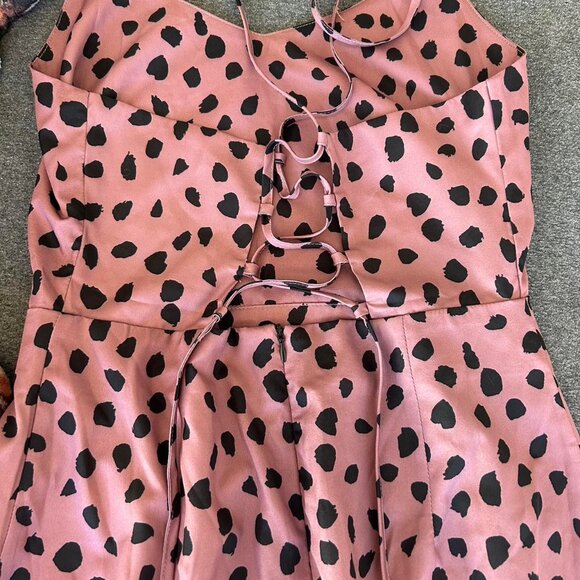 Mauve and Black Cheetah Print Midi Dress - Picture 2 of 3